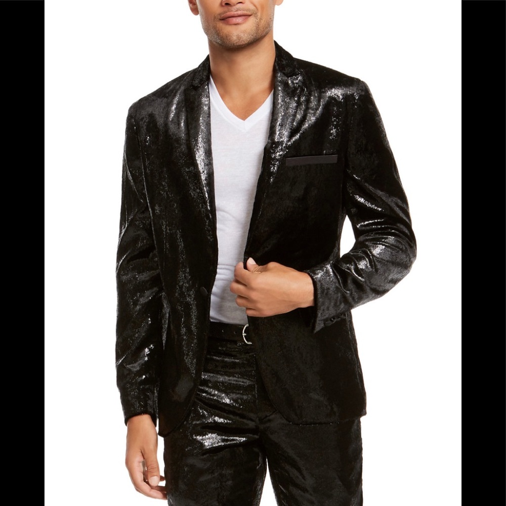 I.N.C. ONYX Men’s Shiny Velvet Blazer